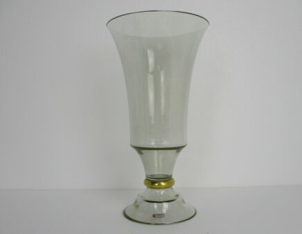 Vintage Art Glass Italian Vase Seguso Vetri D'Arte Clear Silver Signed Gorgeous
