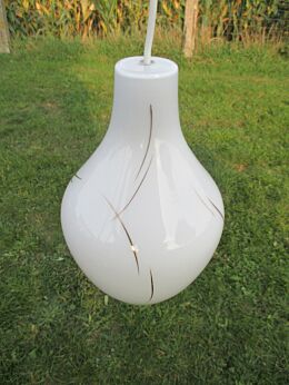 Vintage Chandelier Pendant Opaline Bottle Form Gold Gilt Painted Art Deco Nice