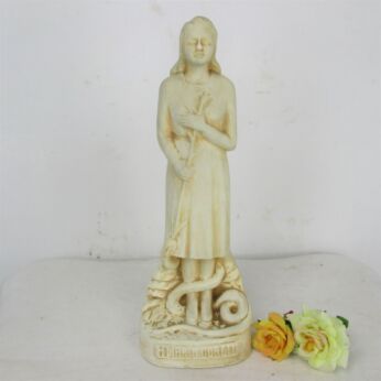 Vintage French Statue Saint Maria Goretti Patron Young Girls HTF White Plaster