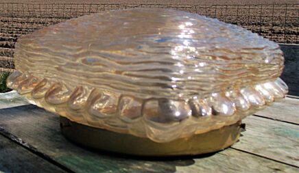 Bubble Amber Glass Sconce Lamp Swirled Glass era Limburg Helena Tynell