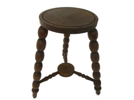 Jacobean Bobbin Legs Wood Side Occasional Table Pedestal Plant Stand Two Tier Barn Country Style