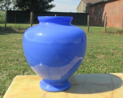 Large Vintage Vase Bulb Vase Blue 60s Lovely