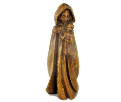 Statue Virgin Mary Madonna Infant Child Terracotta or thin Plaster Collector 20.47"