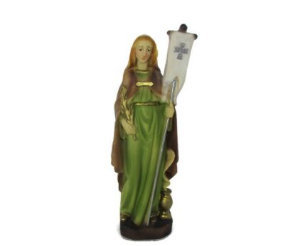 Small statue Saint Ursula Patron Saint of Teachers and Schoolchildren Marriage Resin Polychrome Figurine HTF 8.26"