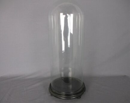 Antique Round Hand Blown Glass Dome Globe Steampunk Display 19.29" D 7.48"