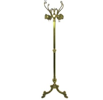 Standing Hall Tree Coat Hallway Rack Ornate Brass Hollywood regency Heavy Tall