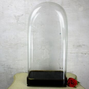 XL Antique Victorian Rectangular Square Hand Blown Glass Globe Dome HTF 24.80"