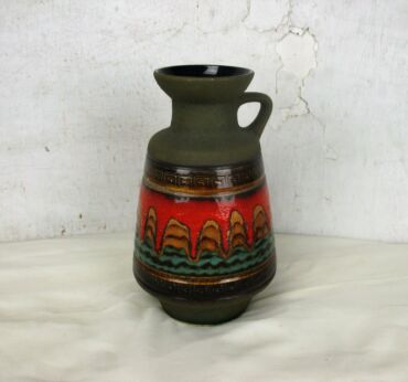 West Germany Pitcher Vase Ceramic Mid Century Modern Glazed Art Pottery Carafe