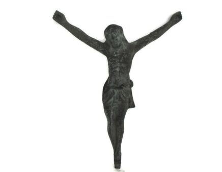 Gorgeous Antique Brass Bronze Corpus Jesus Christ Church 19th 20th Century 18.3"