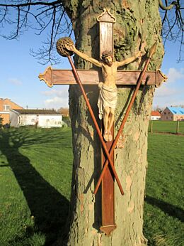 X large Antique Church Chapel Hanging Crucifix Stunning 60.24" WOW