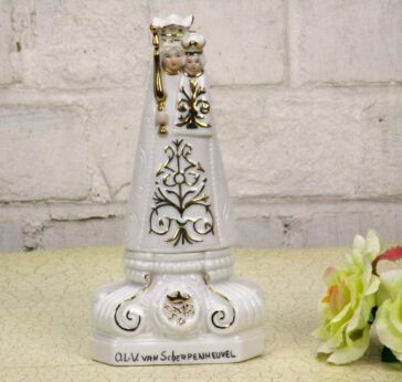 Our Lady of Montaigu Virgin Mary Madonna with Child Statue Porcelain 8.07"