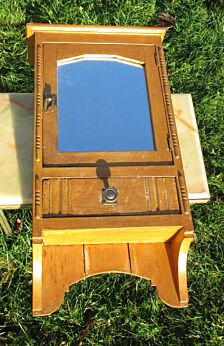Antique French Medicine Bathroom Wall Cabinet Glass mirror Apothecary