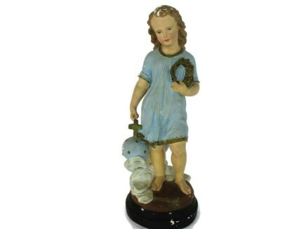 Statue Infant Jesus Santo Nino Plaster Chapel Collector Gorgeous Sweet Wreath