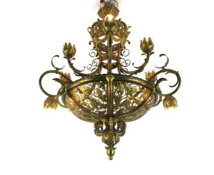 Antique Hand Made Brass Chandelier Designer Verlinden 9 Lights Exquisite Unique