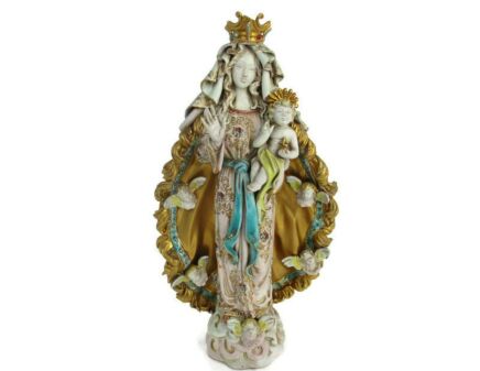 Virgin Mary Madonna Infant Jesus Christ Pattarino House Polychrome Statue 18.7"