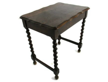 Barley Twist Wooden Nesting Stacking Side Table Barn Country Style Mid Century