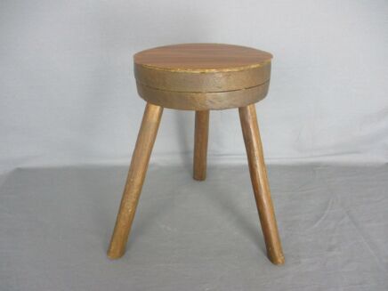Old Milk Milking Stool Farmhouse Country Barn Style Tripod Side Display Table Pedestal Plant Stand Small