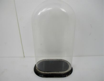 Antique Victorian Oval Hand Blown Glass Globe Dome Doll Clock 17.71" H 10.43"W