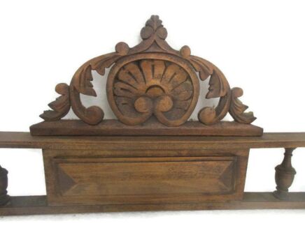Hand Carved Wood Pediment Spindle Ornate Over door Architectural Reclaimed Gorgeous