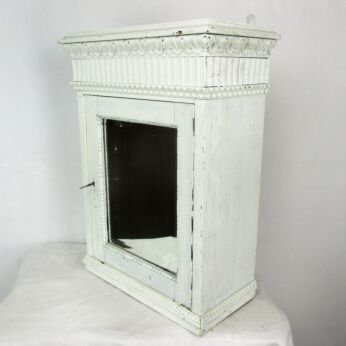 Vintage French Provincial White Wood Medicine Wall Cabinet Apothecary Romantic