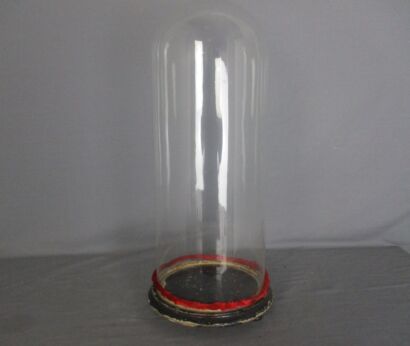 antique Round Hand Blown Glass Dome Globe Steampunk Display 17.71" D 6.88"