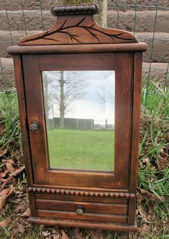 Vintage Authentic medicine bathroom Cabinet Beveled Glass mirror hobnails