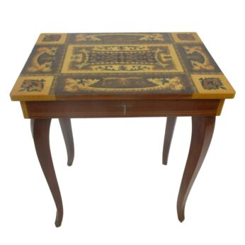 Lovely Italian wooden Small Sewing Trinket Box Pedestal Table Plant Flower Bonsai Stand Side Tea Wine Table