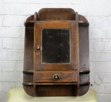Antique Bauhaus Kitchen Medicine Cabinet Apothecary Beveled glass Mirror