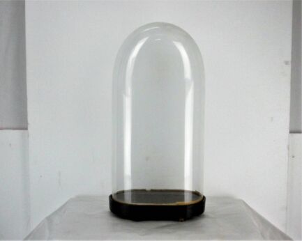 XL Antique Victorian Oval Hand Blown Glass Globe Dome Clock Steampunk 23" x 11"