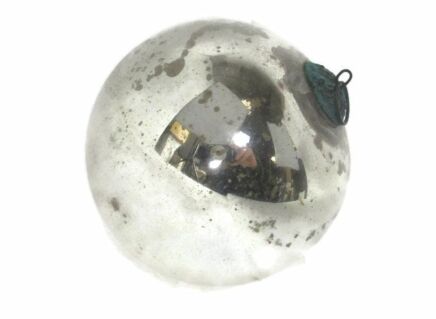 Antique Witch Witches Oval Ball silver Crackle Mercury Glass Ornate Protection