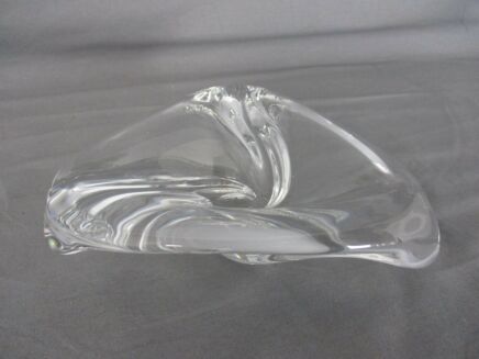 Small Clear Bowl Dish Centerpiece Basket Swirled Crystal Val St Lambert Style
