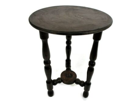Wood Side Occasional Wine Table Pedestal Plant Stand 2 Tier Barn Country style 18.5"