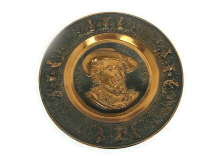 Large Hammered Red Copper Wall Plate Decorativ Belgian Painter Pieter Paul Rubens 16.92"