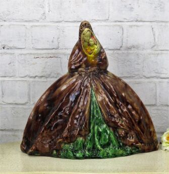 Statue Flemish Pottery Flamande Spanish Madonna Virgin Mary Infant Child 14.5"