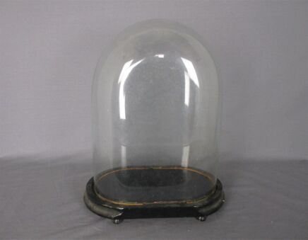 Antique Victorian Oval Hand Blown Glass Globe Dome Doll Clock 15.15 H 11.41"W
