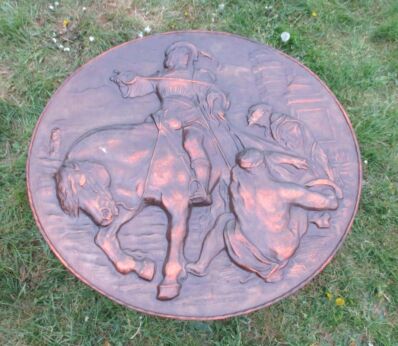 Extra Large Vintage Copper Wall Plate Decorative Saint Martinus Knight Stunning