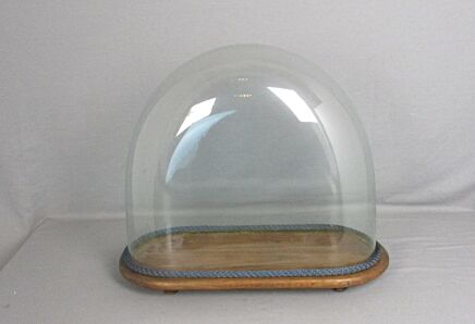 Antique Victorian Oval Hand Blown Glass Globe Dome Doll Clock 14.76" H 17.59"!!