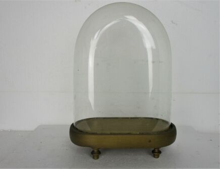 Antique Victorian Oval Hand Blown Glass Globe Dome Doll Clock 14.37" H 11.22"W