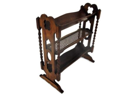 Book shelve Stand Storage Sewing Quilting Box Barley Twist Rush Cane Tier WOW