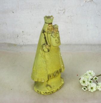 Vintage Our Lady of Oudenberg Statue Plaster Collector Virgin Mary Infant HTF