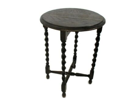practical Barley Twist Wood Side Occasional Wine Coffee Table Pedestal Plant Stand pliable Edwardian Barn Country Style