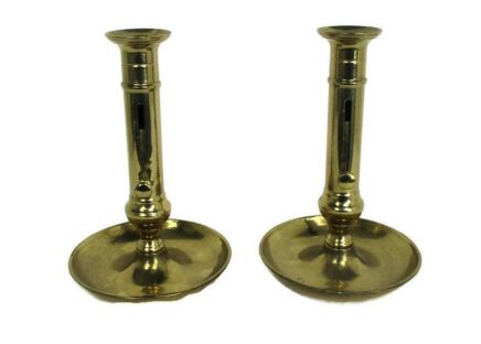 Couple Vintage Candle Sticks Candle Holders Brass Sliding candle holders