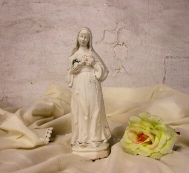 HTF Statue St Rita of Cascia Patroness Impossible Causes Porcelain Bees 8.26"