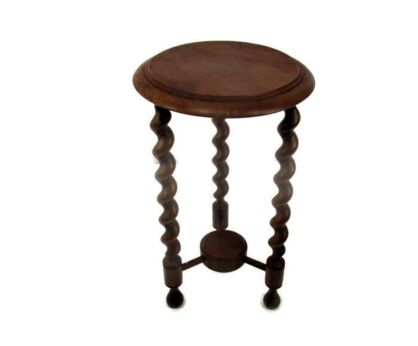 Barley Twist Wooden Tripod Side Display Bonsai Flower Table Pedestal Plant Stand 20.47"