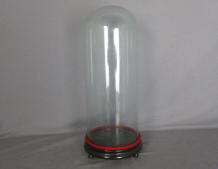 antique Round Hand Blown Glass Dome Globe Steampunk Display 17.12" D 6.69"