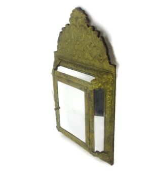 Vintage mirror Brush Brass Glass Cabinet Continental Ornate Brushes Included