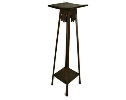 Art Nouveau Pedestal Table Plant Flower Stand Side Table 2 Tier Art Deco   Barn Country Style 39.76"