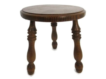 Vintage Wood Milking Stool Side Wine Table Pedestal Plant Bonsai Stand Country