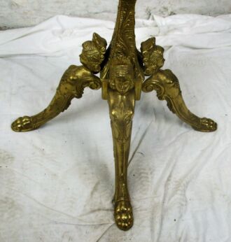 Vintage Onyx Marble Brass Hall Tree Coat Hat Rack Stand Cariatides Mermaids HTF