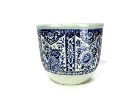 Vintage Boch Royal Sphinx Delfts blue White Flower Pot Jardiniere Planter Marked